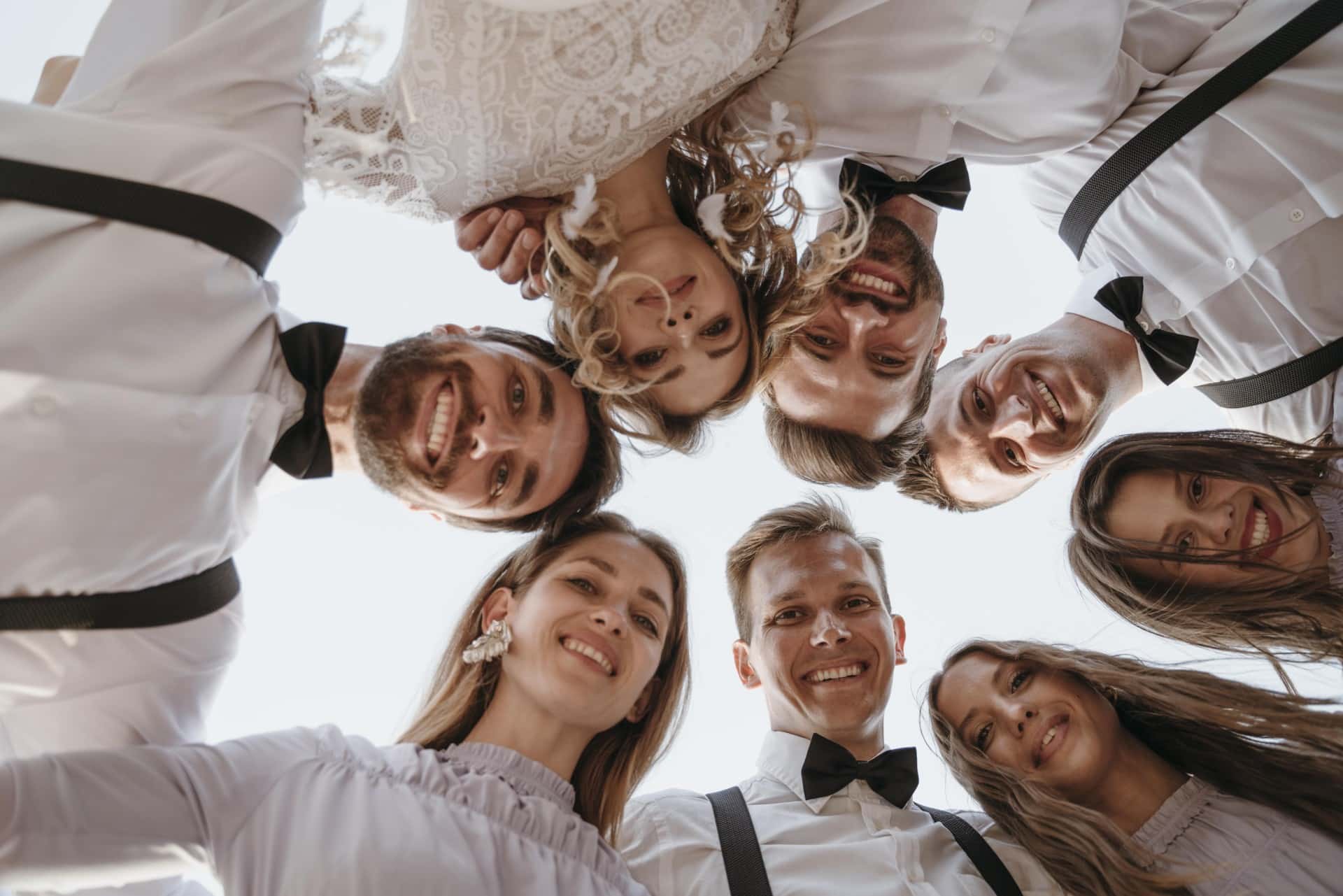 Beautiful people celebrating wedding beach